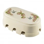 Распаечная коробка большая, розовые цветы, серебристая фурнитура, КР8РС ЛЕАНЗА