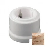 Ретро розетка электрическая с заземлением, декор кедр RS-800006 Retrika