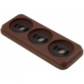 Рамка с пластиковой вставкой 3 местная, коричневый, квадрат, P320-K ФД КерамикЪ