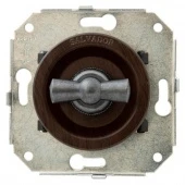 Ретро выключатель перекрестный, венге/"состаренное серебро", CL31WG.SL Salvador