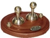 Ретро выключатель, медь, 02030И-80/2 ГусевЪ, двухклавишный проходной