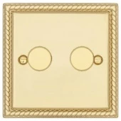 Ретро выключатель Colossal Янтарная парча, CME2022-2-400-PB T&J Electric диммер проходной