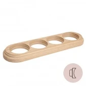 Рамка на бревно 220 мм. 4 местная, овал, дуб неокрашенный НО14НК220 Salvador