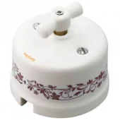 Ретро выключатель двухклавишный, декор коричневый №2 R-SW-202 Retrika