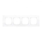 Дизайнерская рамка 4 местная, белое стекло, 844413-1 LK Studio, серия LK80