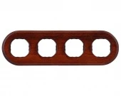 Рамка 4 местная, овал, красное дерево лакированное, 1М-КР4 Vintage