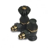 Ретро клапаны угловые для радиаторов, воздухоотводчик и заглушка Liberty 1/2"х 3/4" антрацит 0320-2000V00P S.R.Rubinetterie