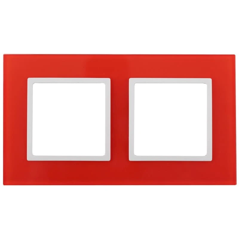 Дизайнерская рамка 2 местная, красный, Б0034496 Эра, серия Elegance