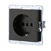 Дизайнерская розетка с заземлением и шторками, черный бархат, 843208-1 LK Studio, серия LK80