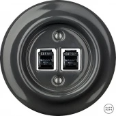 Розетка интернет Cat.5e двойная, графит глянцевый CRGsCat5e Katy Paty