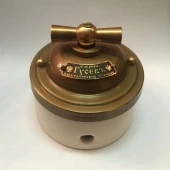 Ретро выключатель, латунь, 12523И-80 ГусевЪ, одноклавишный проходной