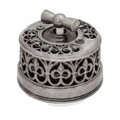 Ретро выключатель кор./ состаренное серебро OP21DN.BR Salvador двухклавишный