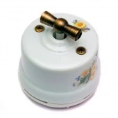 Ретро выключатель ромашка OP21RM Salvador двухклавишный