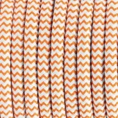 Ретро кабель электрический 2*0.75, оранжевый зигзаг, Cab.Z15 Merlotti cavi