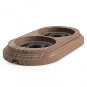 Рамка 2 местная с пластиковой вставкой, старое дерево, 080-040 Sun Lumen