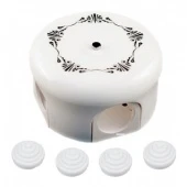 Распределительная коробка D110 белая с черным узором B1-522-01 D203-1-K BIRONI с 4 кабельными вводами в комплекте