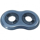 Рамка с пластиковой вставкой 2 местная, восьмерка, графит, 25232 (KM) Lindas