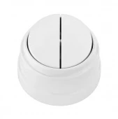 Ретро выключатель Retro Design белый, RE-RDV2Wh Р-Электро двухклавишный