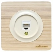 Розетка компьютерная 1xRJ45 кат.5e, натуральный ясень+бежевый, ROC1-AN/1E20701301 Ruwel