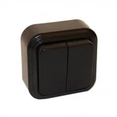 Ретро выключатель Лофт Винтаж черный, RE-LVV2Bl Р-Электро двухклавишный