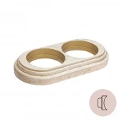 Рамка на бревно D300 мм. 2 местная, овал, дуб выбеленный с золотой патиной НО12ВДЗ300 Salvador