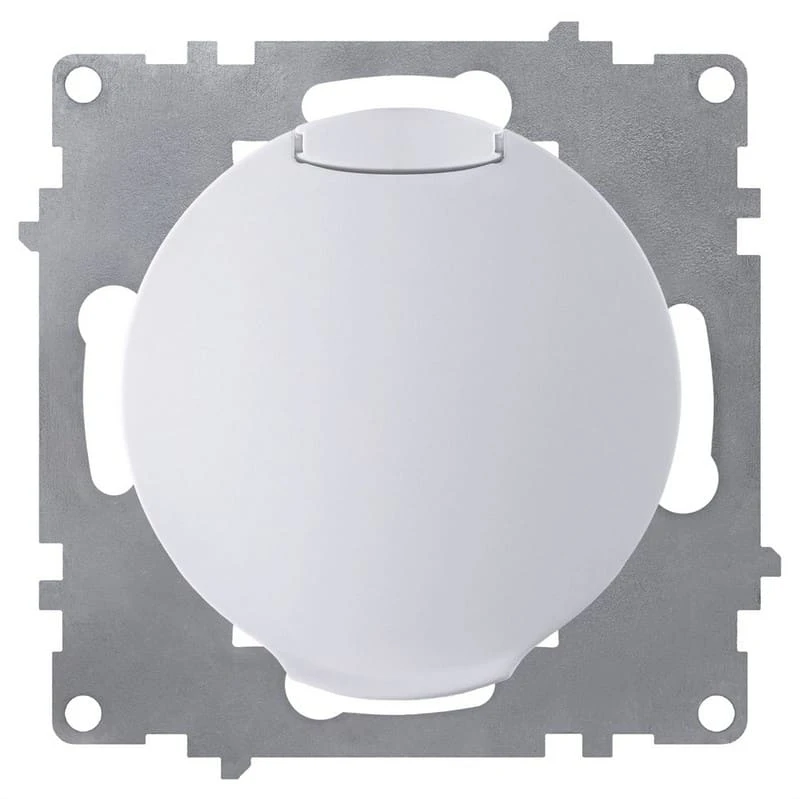 Дизайнерская розетка с заземлением и с крышкой, 2172768, белый, OneKeyElectro Дизайнерская розетка с заземлением и с крышкой, 2172768, белый, OneKeyElectro