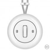 Ретро выключатель белый глянцевый ALСSl7 Katy Paty перекрестный