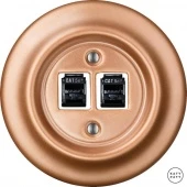 Розетка интернет Cat.5e двойная, медь матовая CUGsCat5e Katy Paty