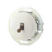 Ретро выключатель проходной, тумблерный, белый/бронза, 880804-2 Vintage, одноклавишный