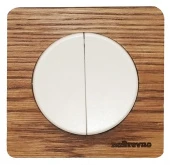 Выключатель двухклавишный, дуб в масле+бежевый, ROC1-DO/1E31601301 Ruwel