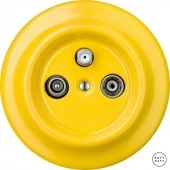 Ретро розетка TV/R/SAT проходная ярко-желтый глянцевый NILUGsTVa Katy Paty