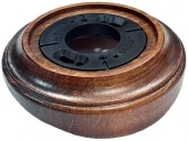 Рамка с пластиковой вставкой 1 местная на бревно D240 мм., восьмерка, орех лакированный, 25563 Lindas