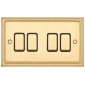 Ретро выключатель возвратный Colossal Медовый жаккард, CME2564-2-MBR T&J Electric четырехклавишный проходной