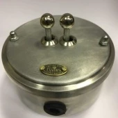 Ретро выключатель, алюминий, 12110Р-80/2 ГусевЪ, двухклавишный проходной