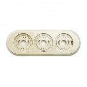 Рамка 3 местная Basic, овал, слоновая кость FrIv-03 Edisel