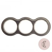 Рамка на бревно D200 мм. 3 местная, восьмерка, венге с серебряной патиной НО33ВГС200 Salvador