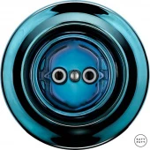 Ретро розетка электрическая без заземления, синий металлик PEAZGs Katy Paty