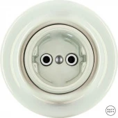 Ретро розетка электрическая без заземления, жемчужный глянцевый OPCOGs Katy Paty