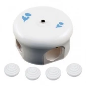 Распределительная коробка D110 белая с узором васильки B1-522-01 D107-3-K BIRONI с 4 кабельными вводами в комплекте