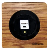 Розетка компьютерная 1xRJ45 кат.5e, дуб в масле+черный, ROC1-DO/1E20701303 Ruwel