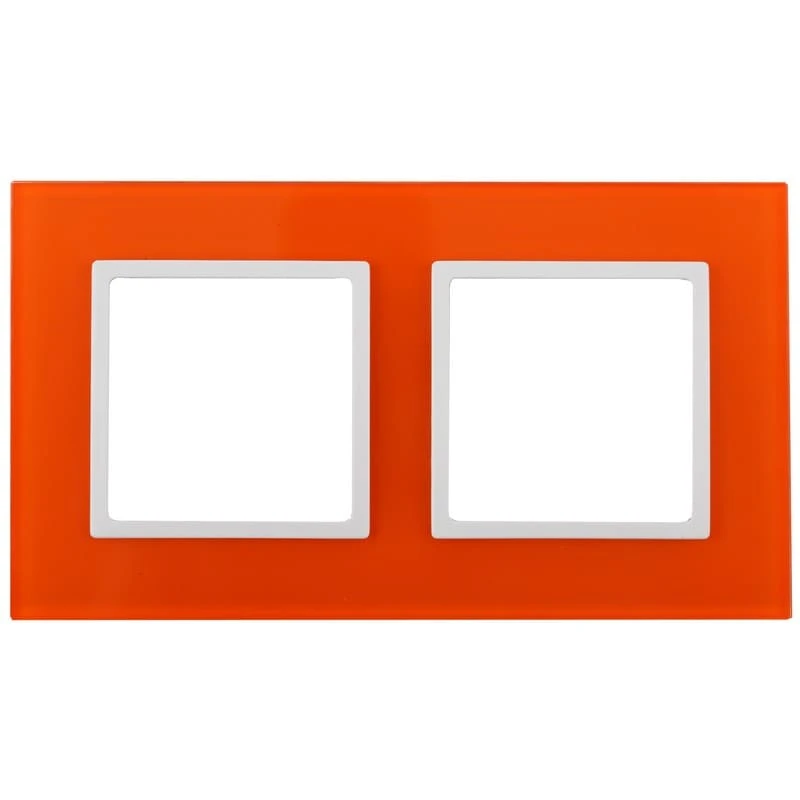 Дизайнерская рамка 2 местная, оранжевый, Б0034495 Эра, серия Elegance