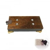 Ретро удлинитель Corriente без заземления, темный дуб, золотые ножки, LW1022/12-26 Loft&Wood, 2 м.