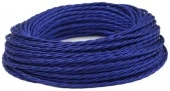 Ретро кабель витой электрический (50м) 2*1.5, синий шелк, серия Twist, Interior Electric
