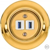 Ретро розетка USB золотой глянцевый OPAUGsUSBw Katy Paty