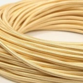 Ретро кабель круглый ПВХ 2*0.75 желтый шелк GE70160-30 ТМ МезонинЪ