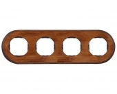Рамка 4 местная, овал, орех лакированный, 1М-ОЛ4 Vintage