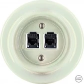 Розетка интернет Cat.6 двойная, жемчужный глянцевый OPCOGsCat6 Katy Paty