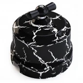 Ретро выключатель черный камень 34028 (KM) Lindas одноклавишный проходной