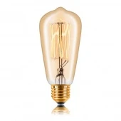 Ретро лампа накаливания ST48 F2, E14, золотая, 053-914 Sun Lumen