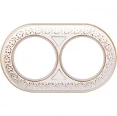 Рамка 2 местная Antik Runda, белое золото, W0025023 Werkel